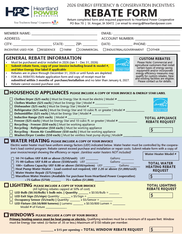 2026 Rebate Form